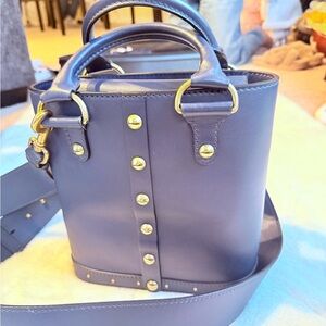 Dior Navy Blue Tote with Gold Accents